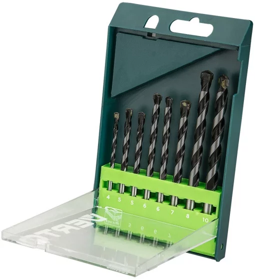 Набір свердел по бетону Verto, 4-10мм, кейс, 8шт