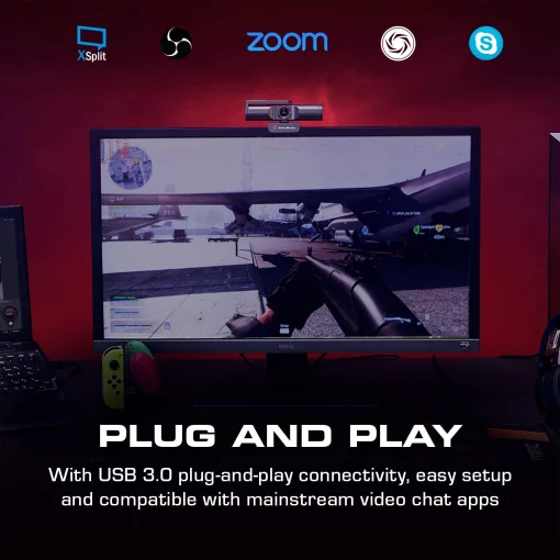 Вебкамера AVerMedia PW513 4K, 30fps, fixed focus, чорний