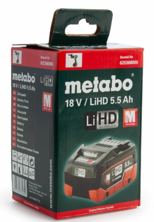Акумулятор Metabo LIHD 18В 5.5А·год 0.98кг