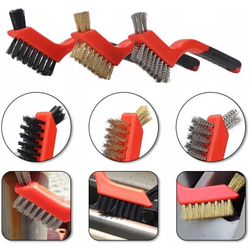 Набір щіток ручних 180 мм (сталь, латунь, нейлон) 3 од.  СТАНДАРТ MWBS0301