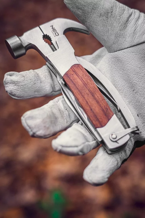 Мультитул Neo Tools, 13в1, молоток, плоскогубці, гайкогубці, кусачки, цвяходер, викрутки 2хSL і PH, пилка, напилок, два ножі, консервний ніж, чохол