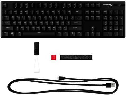 Клавіатура механічна HyperX Alloy Origins PBT 104key, AqUK, USB-A, EN/UA, RGB, чорний