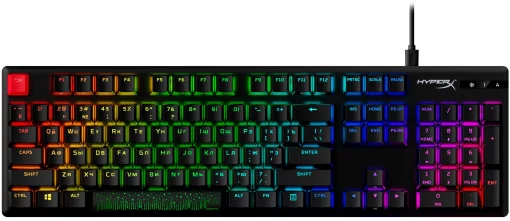 Клавіатура механічна HyperX Alloy Origins PBT 104key, AqUK, USB-A, EN/UA, RGB, чорний