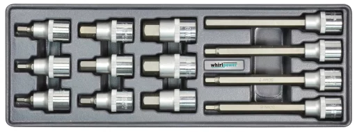 Набір головок зі вставкою Hex 5-19мм 1/2" 13од ложемент