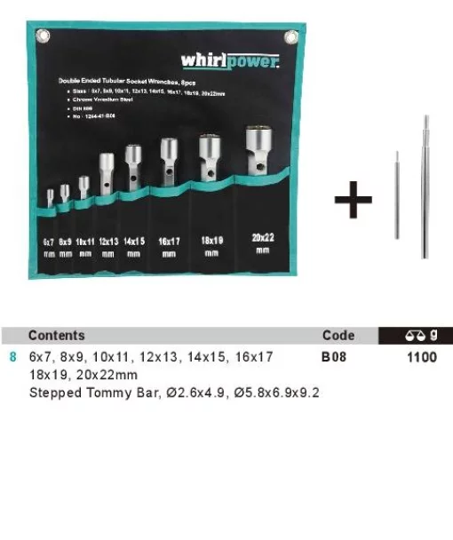 Набір ключів трубчастих 6-22мм 8од. чохол