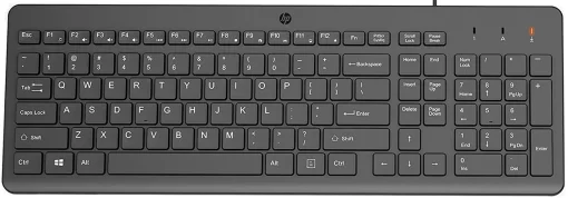 Клавіатура мембранна HP 150, 104key, USB-A, EN/RU, чорний