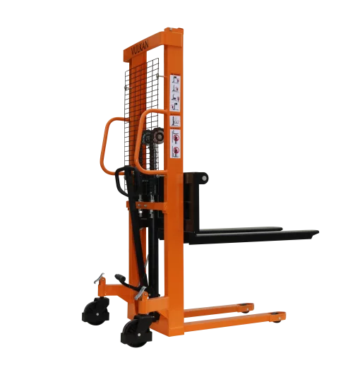 Штабелер гідравлічний  2000кг, підйом-1,6м, довжина вил 1,1м, колір - жовтий