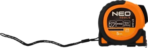 Рулетка Neo Tools Super Black, 5мx25мм, з фіксатором змотування, магніт