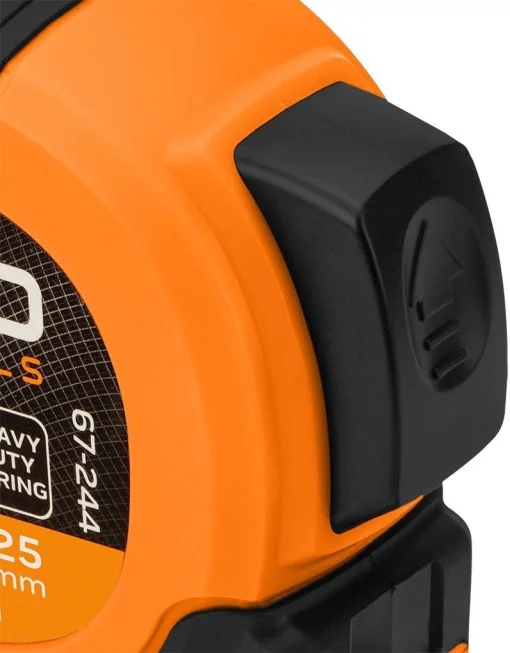 Рулетка Neo Tools Super Black, 7.5мx25мм, з фіксатором змотування, магніт