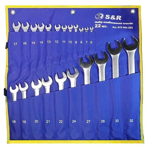 Набір комбінованих ключів S&R 22 шт 6-32 мм