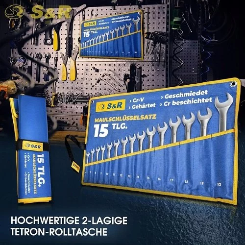 Набір ключів комбінованих гайкових S&R 15 шт 6-22 мм