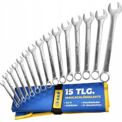 Набір ключів комбінованих гайкових S&R 15 шт 6-22 мм