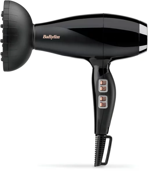 Фен Babyliss Air Power Pro, 2300Вт, 3 режими, дифузор, іоніз-я, хол. обдув, кераміка, чорно-рожевий