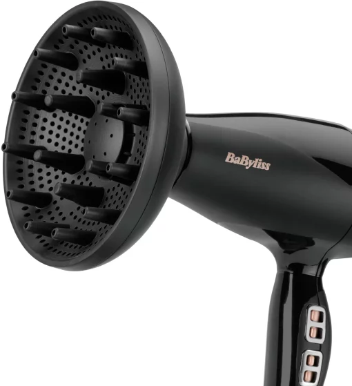 Фен Babyliss Air Power Pro, 2300Вт, 3 режими, дифузор, іоніз-я, хол. обдув, кераміка, чорно-рожевий