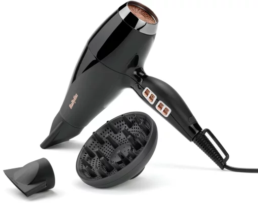 Фен Babyliss Air Power Pro, 2300Вт, 3 режими, дифузор, іоніз-я, хол. обдув, кераміка, чорно-рожевий