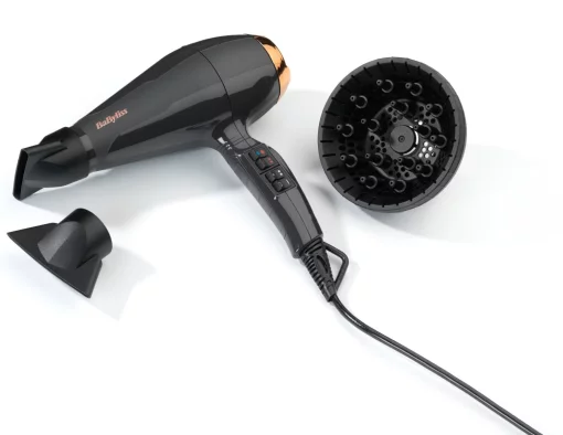 Фен Babyliss Air Pro, 2200Вт, 2 режими, дифузор, іоніз-я, хол. обдув, чорний