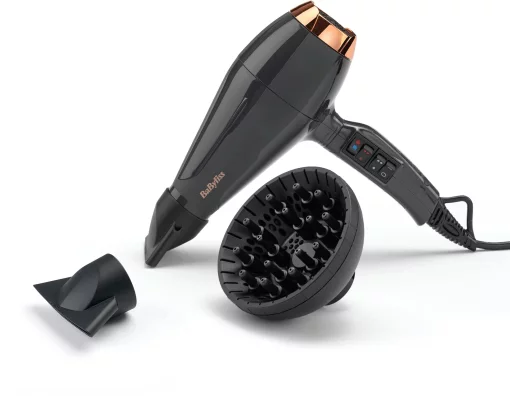Фен Babyliss Air Pro, 2200Вт, 2 режими, дифузор, іоніз-я, хол. обдув, чорний