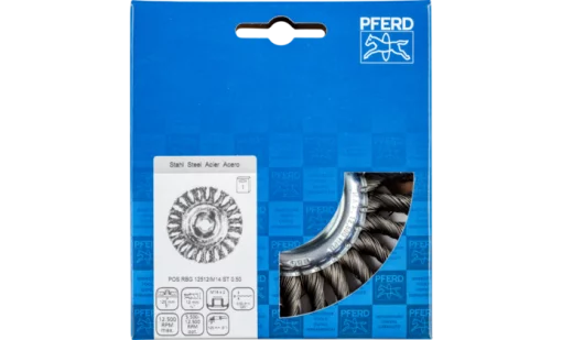 Щітка дискова, плетена 125*12мм*М14 дріт-0,5мм сталь