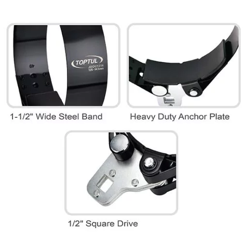 Знімач масляного фільтра 125-143мм Heavy Duty TOPTUL JDDU1314