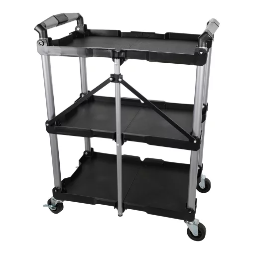 Візок інструментальний складаний 3 відкриті пластикові полиці (SF6007) G.I.KRAFT GI37104