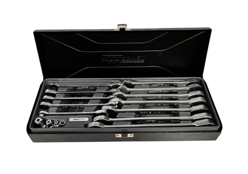 Набір ключів трещіточних 8-19мм 12од. мет.кейс