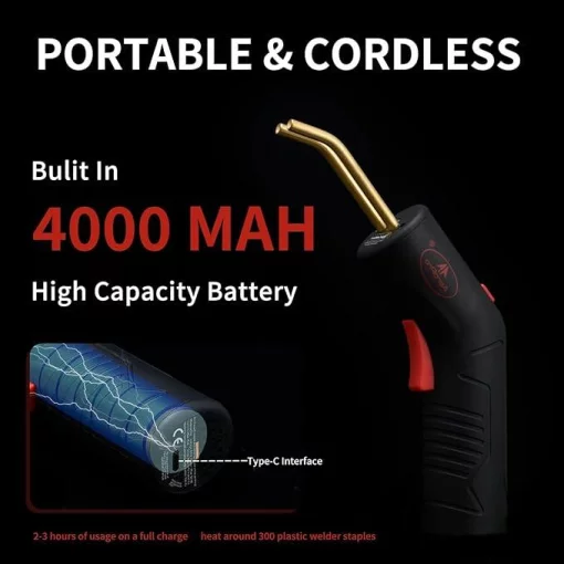 Комплект для ремонту пластикових деталей (Термостеплер акумуляторний) AEROPRO A702