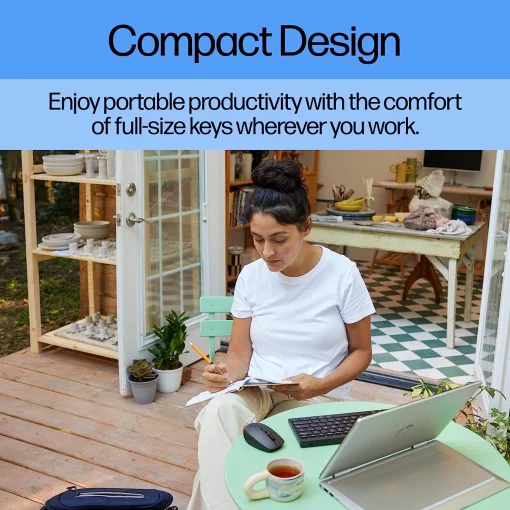 Клавіатура мембранна HP 350 Compact Multi-Device, 78key, BT, EN/UK, чорний