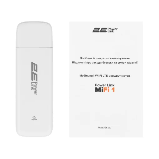 Мобільний маршрутизатор 2E PowerLink (MiFi-1 2024) LTE, Wi-Fi4, 1xUSB, 1xCRC9 білий