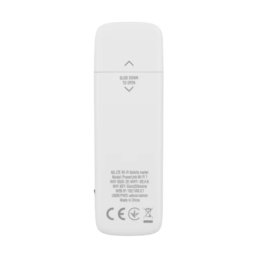 Мобільний маршрутизатор 2E PowerLink (MiFi-1 2024) LTE, Wi-Fi4, 1xUSB, 1xCRC9 білий