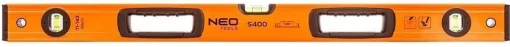 Рівень Neo Tools S 400 алюмінієвий, 80см, 3 капсули, 2 отвори для рук