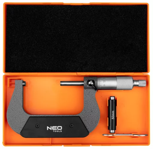 Мікрометр Neo Tools з верн'єром 50-75мм, ±0.01мм/м