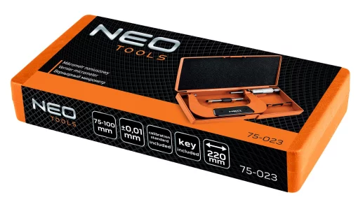 Мікрометр Neo Tools з верн'єром 75-100мм, ±0.01мм/м
