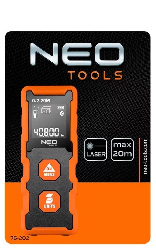 Далекомір лазерний Neo Tools, 0.2-20м, ±2мм, 0.2кг