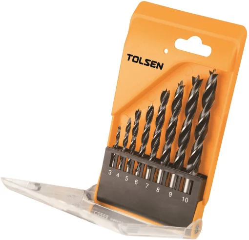 Набір свердел по дереву Tolsen, 3-10мм, кейс, 8шт