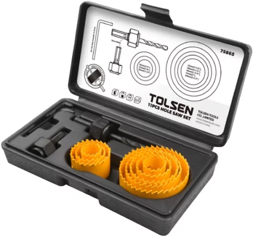 Комплект коронок Tolsen по дереву 19-64мм 11шт