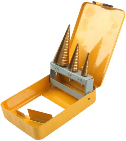 Набір свердел по металу Tolsen, східчасті, 4-32мм, кейс, 3шт