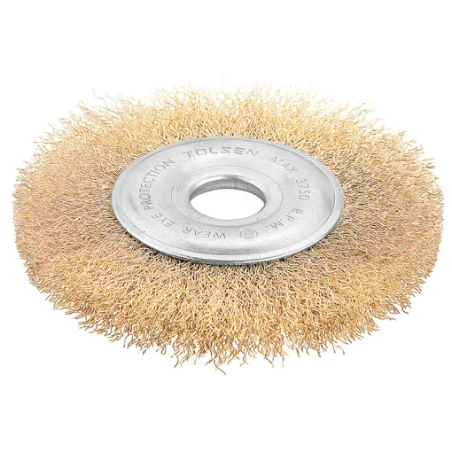 Щітка дискова Tolsen Профі, рифлений дріт 0.3мм, D125мм, посадковий розмір 22.2мм