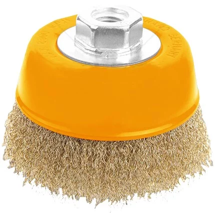 Щітка чашкова Tolsen Профі, торцева, рифлений дріт 0.3мм, 100мм, різьблення M14