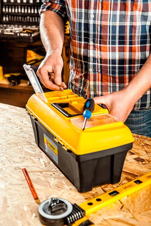 Ящик для інструменту TOPEX, 12", органайзер в кришці, 15х29х14см, пластик