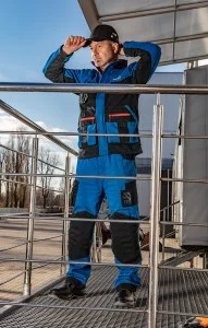 Штани робочі Neo Tools HD+, 100% бавовна, відсік для наколінників, потрійний шов, XXL(56), синьо-чорний