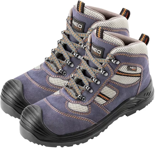 Черевики робочі Neo Tools, замш, ударопоглинання, антипрокол, сталевий підносок, S1P SRC, СЕ, р.45(30см), синій