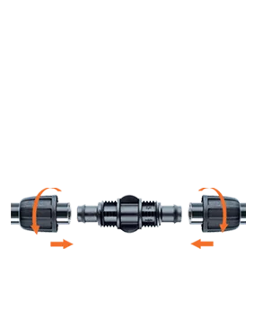 Ніпель 16мм для крапельної трубки 1/2" з затисканням