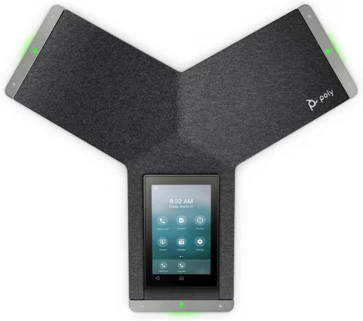 SIP-конференц телефон Poly Trio C60, 3 x Omni Mic, радіус дії 6,1 м, RJ45, USB-A, Micro USB, Bluetooth 4.2, WiFi, PoE, сірий