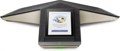 SIP-конференц телефон Poly Trio C60, 3 x Omni Mic, радіус дії 6,1 м, RJ45, USB-A, Micro USB, Bluetooth 4.2, WiFi, PoE, сертифікат Microsoft Teams, сірий