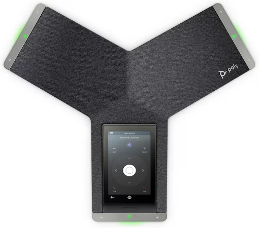 SIP-конференц телефон Poly Trio C60, 3 x Omni Mic, радіус дії 6,1 м, RJ45, USB-A, Micro USB, Bluetooth 4.2, WiFi, PoE, сертифікат Microsoft Teams, сірий