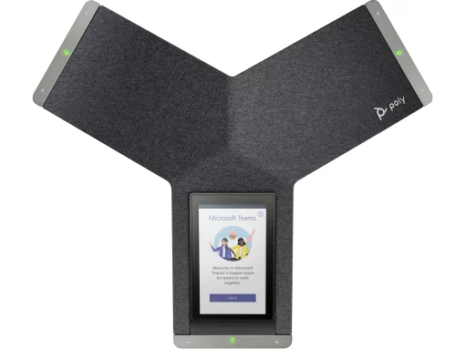 SIP-конференц телефон Poly Trio C60, 3 x Omni Mic, радіус дії 6,1 м, RJ45, USB-A, Micro USB, Bluetooth 4.2, WiFi, PoE, сертифікат Microsoft Teams, сірий