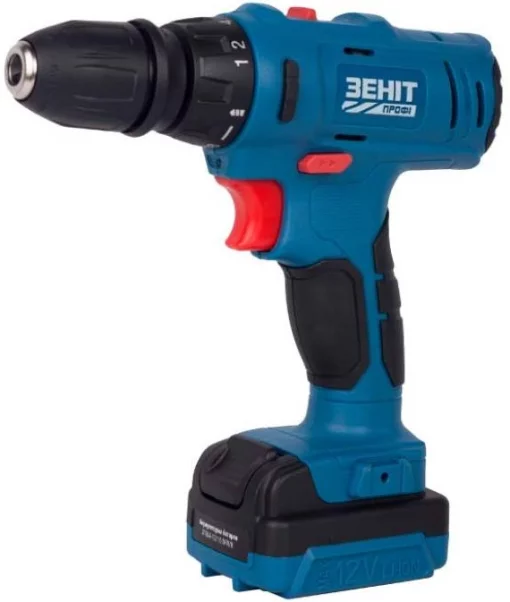 Шурупокрут-дриль акумуляторний Зеніт Профі ЗПША-12/15 DFR/B 12В 2х1.5А·год 25Нм 350·1500об/хв 1кг