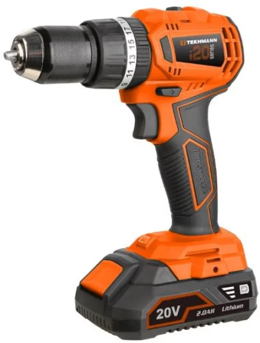 Шурупокрут-дриль акумуляторний Tekhmann TCD-45/i20 BS KITBOX 20В 45Нм 1x2.0А·год 0-400·1500об/хв 1.7кг