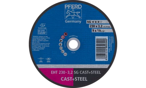 Круг відрізний 230*3,2*22 SG CAST+STEEL чавун/сталь