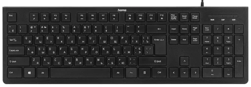Клавіатура мембранна Hama KC-200, 105key, USB-A, EN/UKR/RU, чорний